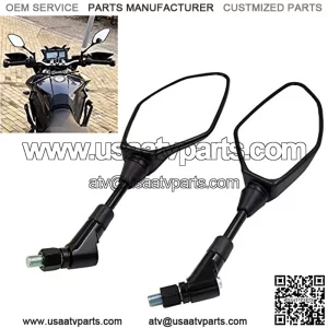 Universal Motorcycle Mirror Rearview Mirror, Compatible with FZ07 FZ-09 FZ8 FJ-09 FZ-10 FZ6, Widely suitable - With 8mm 10mm clockwise/reverse threaded bolts