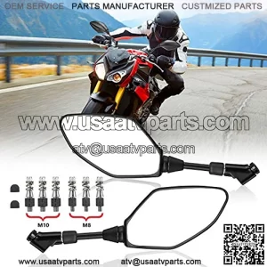 Universal Motorcycle Mirrors Rear View Side Mirrors Convex Black 8MM 10MM Standard Reverse Bolts For GROM Navi FZ07 FZ09 XSR700 XSR900 CB250R CB1000R Z400 Z1000 Z125 KLR650 SV650