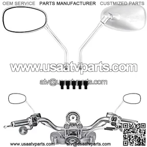 Motorcycle Side Mirrors, M8 M10 Rear View Side Mirrors Universal for FZ07 FZ09 XSR700 XSR900 GROM CB1000R Z1000 Z125 Z300 Vstrom 650 1000 KLR650 SV650