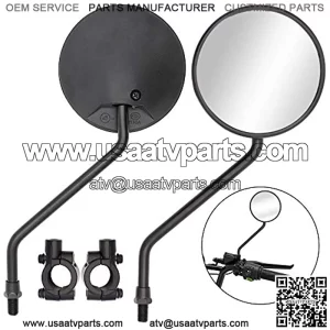 Motorcycle Side Rearview Mirrors w/ 7/8" Handlebar Mount 8mm Adaptor For Mountain Bike BMX Bicycle Motorcycle Dirt Bike ATV