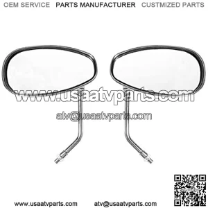 10MM  Motorcycle Handlebar Rearview Side Mirrors For Honda Kawasaki Suzuki Cruiser Scooter Street Bike ATV&UTV