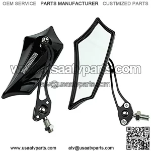 Black Universal Motorcycle Motorbike Bike 8mm 10mm Rear View Side Mirror Scooter ATV