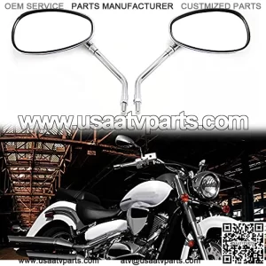 10MM  Motorcycle Handlebar Rearview Side Mirrors for Sports Bike Cruiser Chopper Dirt Bike Scooter ()