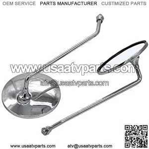 Motorcycle Rear View Mirrors ATV Scooter Back Side Mirror 8mm (Long Rod)