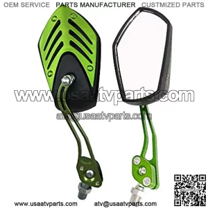Green Motorcycle Motorbike Bike 8mm 10mm Rearview Side Mirror Handle Scooter ATV ABS Aluminum