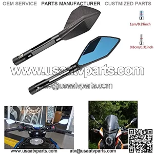 Universal Motorcycle Rearview Side Mirror for Motorbike Mirror Bolt 8MM 10MM (black)