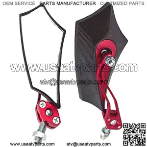 Red Universal Motorcycle Motorbike 8mm 10mm Rear View Side Mirror ATV Scooter Bike Sport
