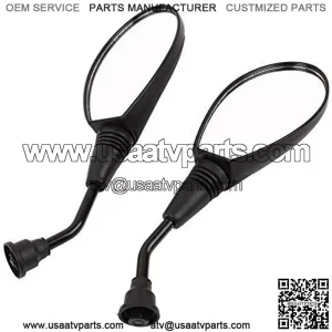 GY6 Rear view Mirror with Handlebar Mount for Motorcycle Scooter Moped Dirt Bike Bicycle Cruiser Coolster Snowmobile ATV