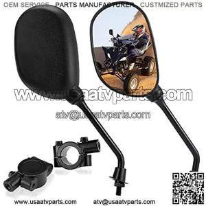 Motorcycle Mirrors, 8MM ATV Rear View Mirrors for Handlebars Bike Mirror Compatible with Snowmobile Scooter Moped Dirt Bike Sportsman, 360 Degrees Ball-Type