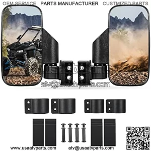 UTV Side Mirrors for 1.75"-2"Inch Roll Bar, Easy-Adjustable 2023 New UTV Side View Mirrors, Compatible With the Full Range of Polaris RZR, Kawasaki Mule Teryx, Honda Pioneer SXS, Yamaha Rhino YXZ