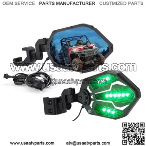 UTV Rear View Side Mirrors w/RGB Lights for Can-Am Defender Ranger 1000 900 570