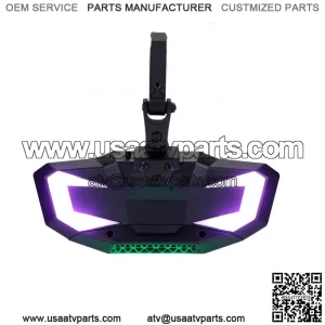 UTV Rear View Center Mirror w/RGB Lights For 1.6-2" Polaris RZR XP PRO Can-Am X3