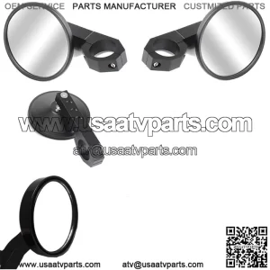 UTV Side View Mirrors Arsenal Pro Series Heavy Duty Military Grade Billet Aluminum with 1.75 Inch Clamps for Polaris RZR 900 XP 1000 Turbo Kawasaki Arctic Cat Wildcats