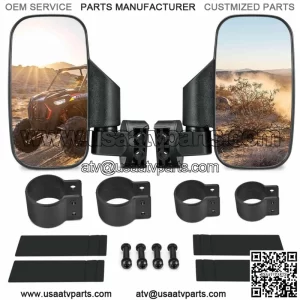 UTV Side Mirrors Rear View Mirrors For 1.75"-2" Polaris RZR Yamaha