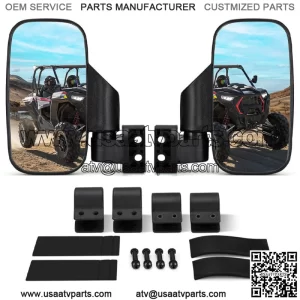 1.75"-2" UTV Side Mirror Rear View Mirrors For Polaris Ranger RZR 800 900 1000