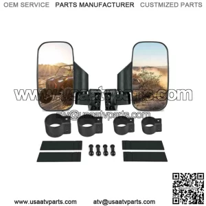 Rear Side View Mirror For 1.75" 2" Clamp UTV ATV Polaris Ranger 400 500 800 XP