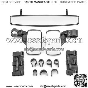 Rear Side View Center Mirror + Grab Handles For Polaris RZR XP 1000 Turbo PRO XP (For: More than one vehicle)