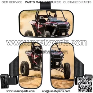 UTV Rear Side View & Center Mirrors For Kawasaki Mule PRO FX FXT DX DXT PRO-MX (For: More than one vehicle)