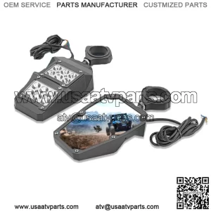 UTV Rear View Side Mirrors with LED Rock Light for Yamaha YXZ1000R 2016-2023 (For: More than one vehicle)