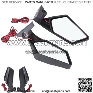 Racing Side Mirrors W/ LED Turn Signal Light For 17-20 Can-Am Maverick X3 Max  (For: More than one vehicle)