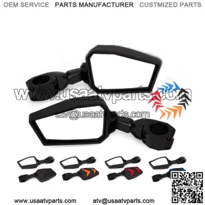 UTV RZR Side Foldable Adjustable Mirrors For 1.75" Polaris RZR S 800 900 XP 1000 (Fits: Yamaha Rhino 660)