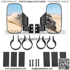 UTV Rear View Side Mirrors Set For Polaris RZR XP 570 800 900 1000 Crew Ranger (Fits: Yamaha Rhino 660)