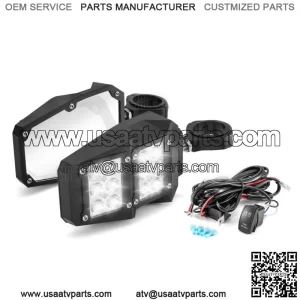 Rear View Side Mirrors w/ LED+Wire Kit For 2014-2024 Polaris RZR XP 1000/4 1000 (Fits: Yamaha Rhino 660)