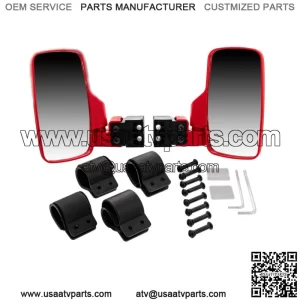 UTV Side View Mirror Set for Honda Big Red Talon Pioneer 500 700 1000 Red (Fits: Yamaha Rhino 660)