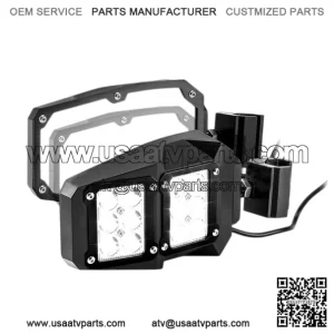 Flat Side Rear View Mirror w/LED Lights For CF-Moto Uforce/Zforce Pro-Fit Cage