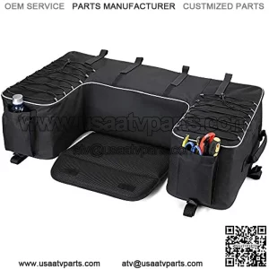 Seat Bag for ATV Updated Water-resistant Storage Cargo Rear Gear Seat Bags w/Cushion Water Bottle Holder