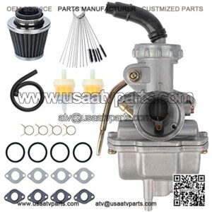 Carburetor PZ20 Carb Set, with Air Filter and Fuel Filter for TaoTao Kazuma Baja 50cc 70cc 90cc 110cc 125cc NST SunL Chinese Quad 4 Stroke ATV Go Kart Pit Dirt Bike CRF50F XL75 CRF80F XR50R (gray)