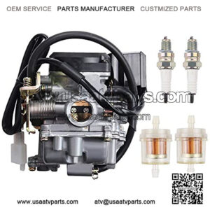 GY6 50cc Carburetor with Electric Choke for 18mm PD18J 139QMB Carburetor 49cc 50cc Scooter ATV Jonway Jmstar Tank Peace Dongfang Kazuma JCL