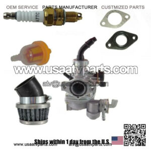 Carburetor PZ19 Kit 50cc - 110cc 125cc ATV Cable Choke Petcock Dual Fuel Lines