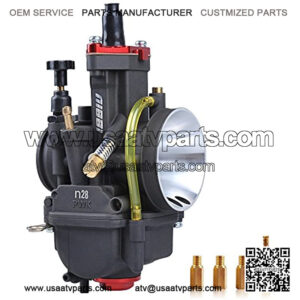 Racing 28mm Carburetor 150CC 160CC 190CC With Power Jet 28mm With Carburetor Jets Fit Dirt Bike TTR BBR Apollo ATV Cafe BikeReplace for Honda TRX 250 TRX250 Recon TRX250TE TRX250TM ATV Carb