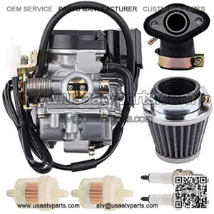 139QMB Carburetor Manifold Intake Replacement for 18mm Tao Tao 50CC Carburetor GY6 49CC 4 Stroke Chinese Scooter Moped Mini Dirt Bike ATV Ruckus Racing Kymco