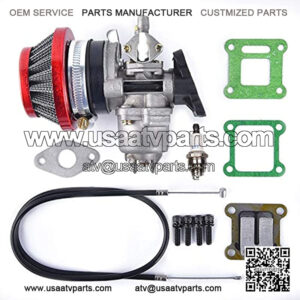 Air Filter Stack Carburetor Carb Replacement for 2 Stroke 47cc 49cc Mini ATV Quad Dirt Pocket Bike Red