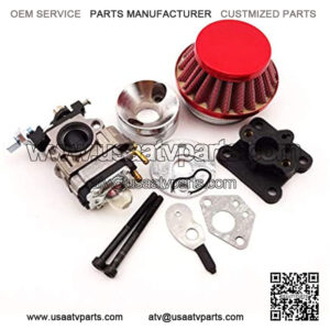 Racing Carburetor Kit Carb Air Filter Stack Manifold Intake Pipe For 2 Stroke 47cc 49cc Mini ATV Quad Kids Dirt Pocket Bike