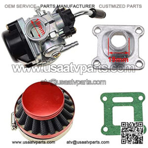 Performance Carb Carburetor Air Filter Assembly for 2-stroke 47cc 49cc Mini Pocket Bike Quad Chopper ATV Red