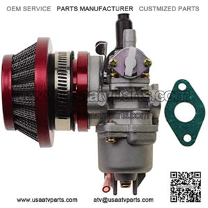 Carburetor 13mm with Air Filter Gasket Assembly Replacement for 2 Stroke 43cc 47cc 49cc Mini Pocket Bike Chinese Quad ATV 4 Wheeler Scooter Brush Cutter Red