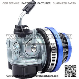 37cc 49cc 50cc 80cc 2 Stroke Carb Carburetor With Air Filter For 2 Stroke Engine Motorized Bicycle Mini Moto Dirt Pocket Bike ATV Quad 4 Wheel Motorcycle - Blue