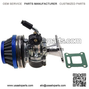 19mm Carburetor with Air Filter Gasket Assembly Replacement for 2 Stroke 47cc 49cc Mini Pocket Bike ATV Quad Chopper Blue