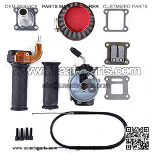 Performance Carb Carburetor Air Filter Assembly Compatible with 2-stroke 47cc 49cc Mini Pocket Bike Quad Chopper ATV Red