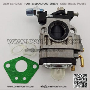 15mm Carb Carburetor + Gasket + Primer Bulb For 2 Stroke 33cc 43cc 49cc Engine Kids ATV Quad Mini Moto Pocket Bike Goped Blade Z Scooter
