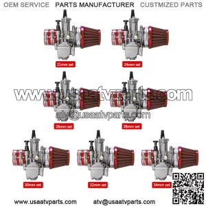 ATV motorcycle modified PWK21 24 26 28 30 32 34mm carburetor air filter interface set