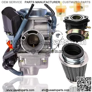 150cc Carburetor + 42MM air fliter + intake manifold for GY6 4 Stroke Hammerhead Twister 150 Go Kart Motorcycle Scooter 152QMJ 157QMI Eagle Panterra Kymco 4 Wheeler Dune Buggy Moped Scooter Par