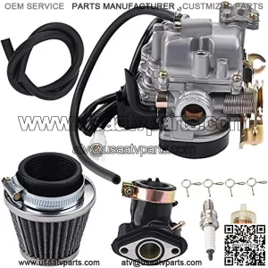 18mm GY6 Carburetor + GY6 Intake Manifold + GY6 Air Filter for 139QMB 139QMA 49CC 50CC 80CC 4 Stroke Engines