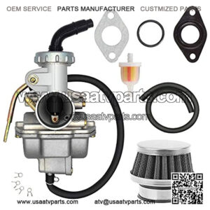 PZ20 Carburetor for Kazuma Baja 70cc 90cc 110cc 125cc NST Quad 4 Stroke ATV Go Kart Pit Dirt Bike CRF50F XL75 CRF80F XR50R with Air Fuel Filter