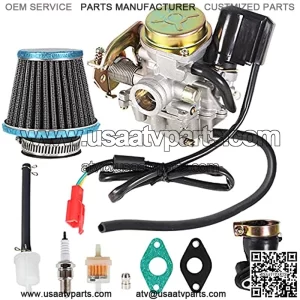 139QMB Carburetor Replacement for 4 Stroke GY6 50CC 49CC Scooter Moped Engine 18mm carb with Intake Manifold Air Filter