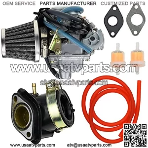 24mm Carburetor Carb 42mm Air Filter Intake Manifold Gasket Fuel line Filter for GY6 Yerfdog Spiderbox GX150 Hammerhead GTS Twister Tomerlin Crossfire 150cc Go Kart Moped Scooter Parts