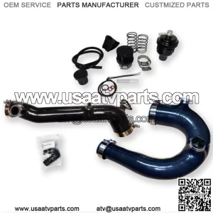 BLACK Polaris RZR Turbo R & PRO XP Silicone Charge Tube Kit & Blow Off Valve